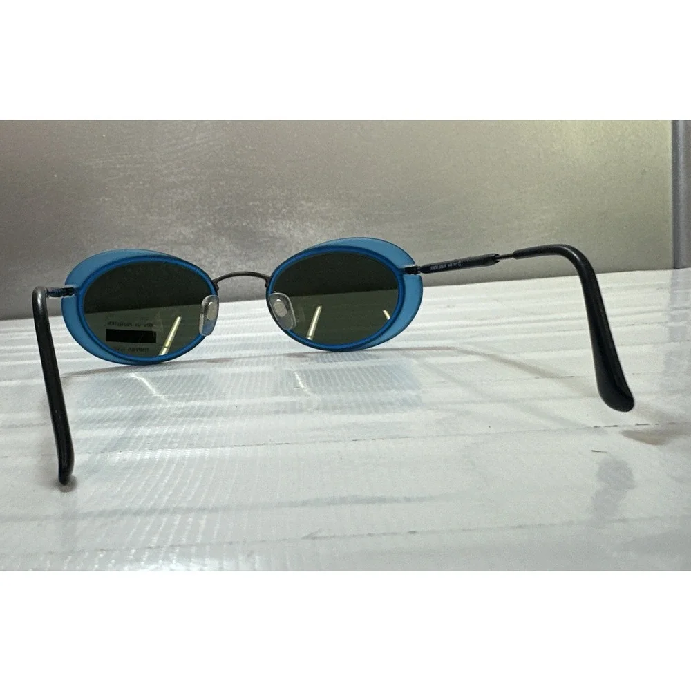 Vintage Giorgio Armani 666 1066 Steampunk Sunglasses w/ Blue Side Shields